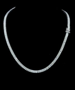 Luxury Round Cut 5 MM Tennis Chain Made In 925 Sterling Silver Studded With Shinny Moissanite Diamonds For The Birthday Gift , Unisex Chain