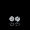 Elegant Round Diamond Solitaire Earring Made In 925 Sterling Silver Embellished With Shinny Moissanite Diamond For Anniversary Gift