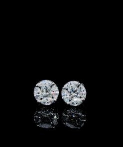 Elegant Round Diamond Solitaire Earring Made In 925 Sterling Silver Embellished With Shinny Moissanite Diamond For Anniversary Gift